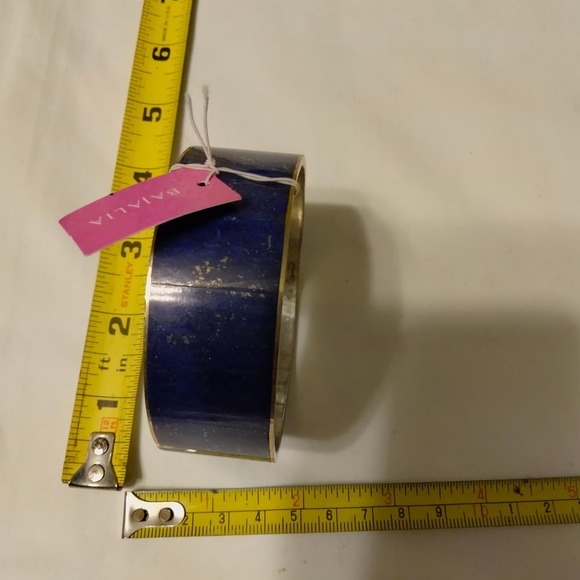 Iris Apfel & Bajalia Blue Lapis Lazuli Statement Bangle Bracelet - Picture 7 of 13
